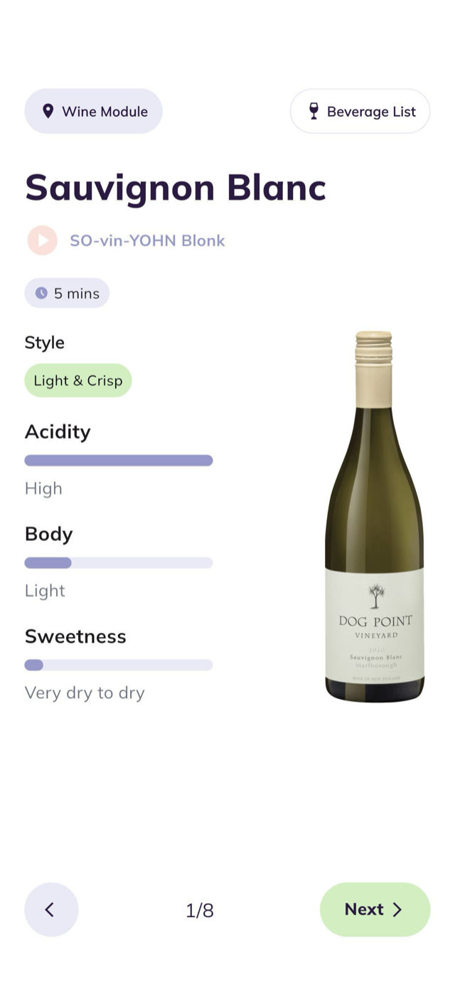 A Knowbie wine lesson showing style, acidity, body and how to pronounce Sauvignon Blanc
